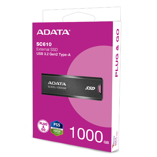 Picture of Adata SC610 1000GB External SSD USB 3.2 Gen2 Flash Drive