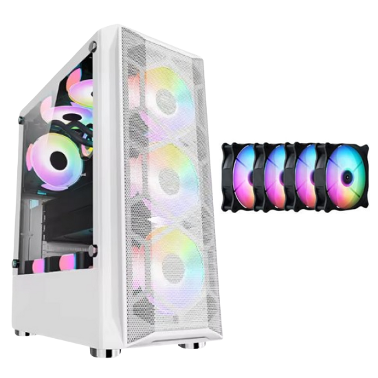 Picture of PC Case LC-510B 4 RGB fan + controller (White)
